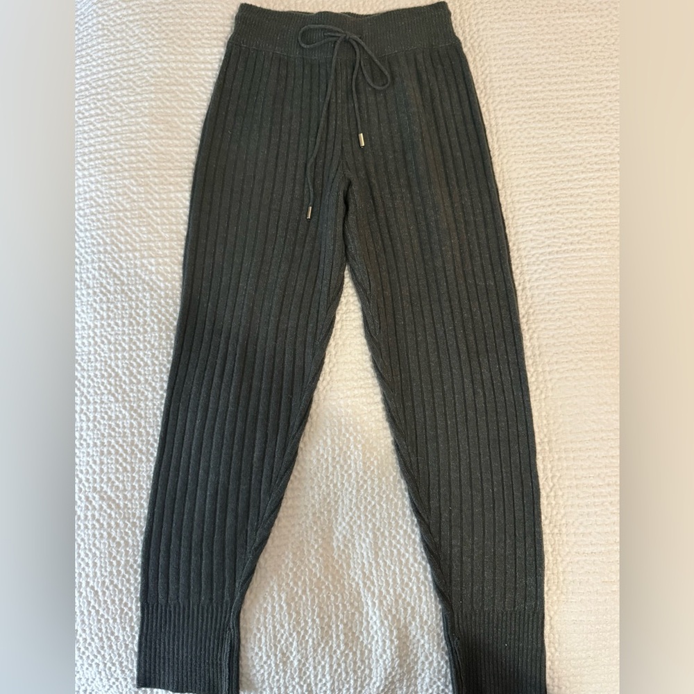 Free People Dark Gray Ribbed Joggers